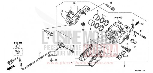 REAR BRAKE CALIPER VFR1200XE de 2014